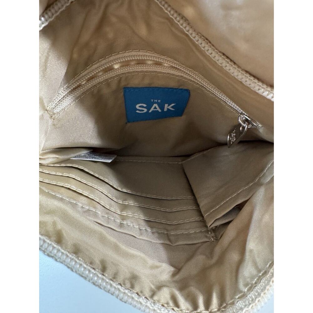 The Sak Mini Purse Crossbody Shoulder Bag Taupe Tan Crochet Boho Y2K Travel - Picture 5 of 12